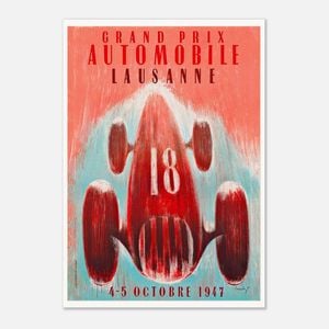 Galrie 1947 Grand Prix Automobile Lausanne Vintage Racing Poster - Nostalgic Art, Poster Only, A1 60 x 84cm (23 x 33inch)