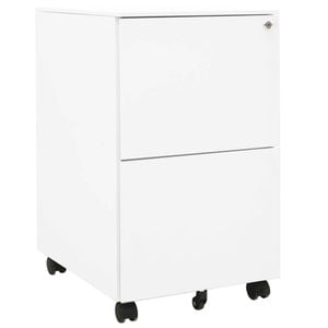vidaXL Mobile File Cabinet White 39x45x67 cm