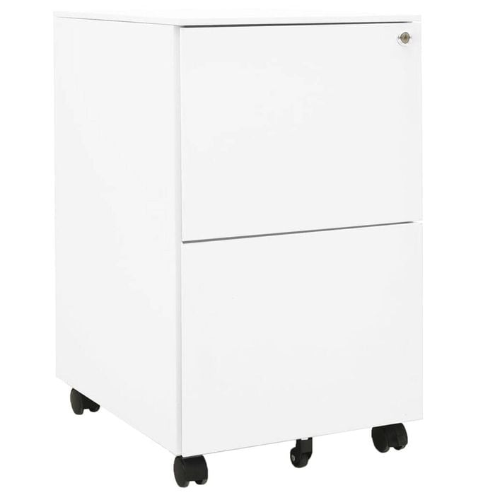 vidaXL Mobile File Cabinet White 39x45x67 cm