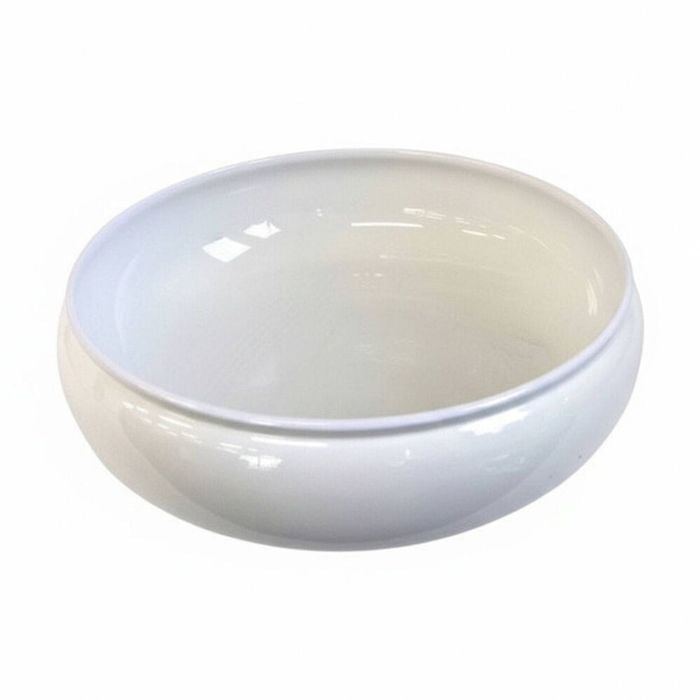 SS Collective White Soft Bamboo Patterned Salad/Serving Low Bowl 28cm