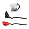 Dreamfarm Upcup 250ml Scraping Measuring Cup & 2 x Fold Flat Fladle Ladles Red & Black