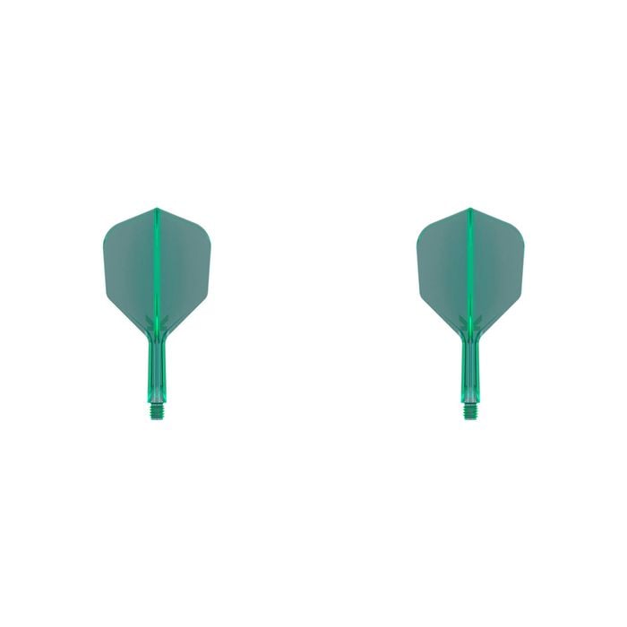 2x Target K-Flex Moulded Flight & Shaft No.6 Short - Green