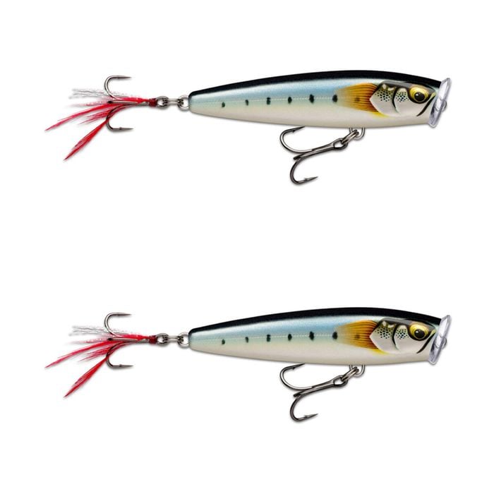 2x Rapala 9.5cm Skitter Pop Elite Topwater Fishing Lures - Gilded Maiwashi