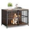 Costway 100cm Dog Kennel Heavy-duty Dog Cage Crate Brown