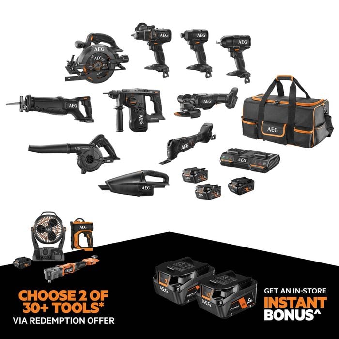 AEG 18V FUSION Limited Edition 10-Piece Combo 8Ah/5Ah FORCE Kit