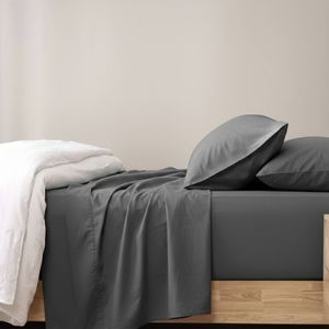 Renee Taylor 400TC Egyptian Cotton Sheet Set W/ Pillowcases Charcoal Single