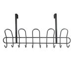 Adoored 15 Black Hook Over-The-Door Hook Rack