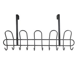 Adoored 15 Black Hook Over-The-Door Hook Rack
