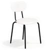 Ufurniture Dining Chairs Set of 2 Sherpa Fabric Kitchen Chair with Cushion Backrest & Metal Legs Beige