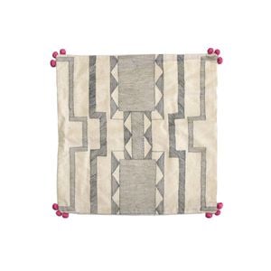Lennox Cream Black Embroidered Cushion Cover 43 x 43cm