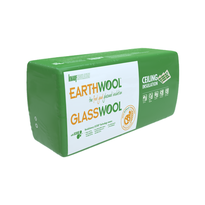 Knauf Earthwool 265 x 430 x 1160mm 3.0m² Glasswool R7.4 Skillion Roof Insulation Batt