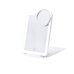 Travel Makeup Mirror 10X Magnifying 80 LED Lights 3-Color USB Rechargeable