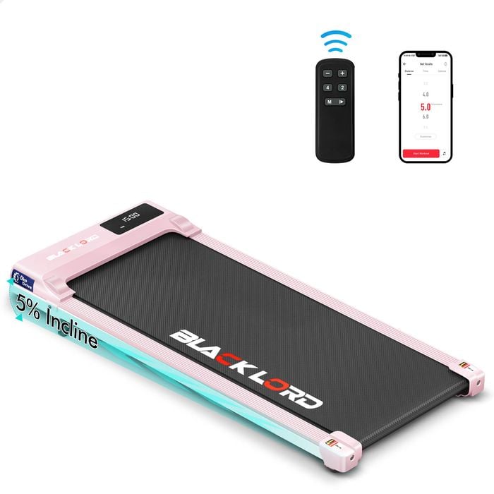 BLACK LORD Treadmill Electric Walking Pad 2 Levels Incline Pink