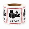 NLP Warning Label UN3481 - 111X126 Label White with Red and Black Print - 6 rolls PER CARTON