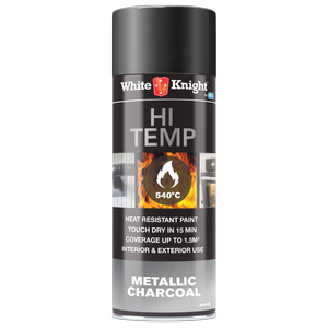 White Knight 300g Hi Temp Metallic Charcoal Spray Paint