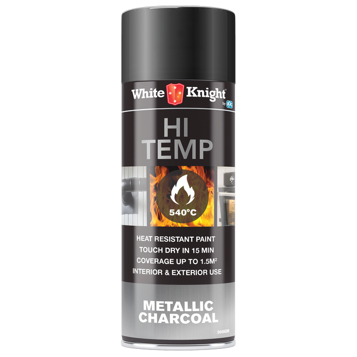 White Knight 300g Hi Temp Metallic Charcoal Spray Paint