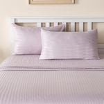 LINENOVA 1800TC Striped Microfibre Sheet Set-Light Purple King