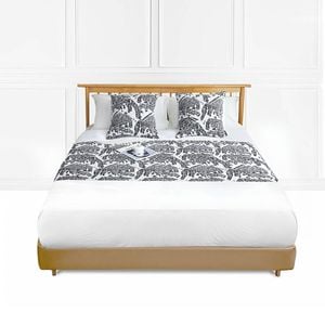 SOGA 1.5m Light Black Luxury Mottled Bed Runner Set of 3