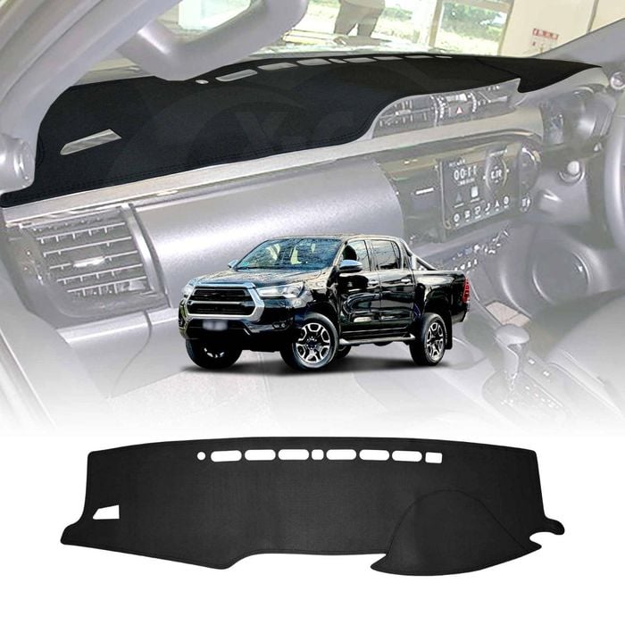 Luxury 3D Dash Mat Pad Cover Non-Slip for Toyota Hilux 2015-2024 Microfiber Leather