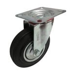 Move It 125mm 100kg Black Rubber Swivel Plate Castor