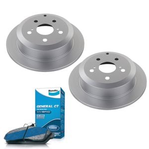 Basco Rotors + Rear Bendix Brake Pads for Toyota Aurion GSV40 GSV50, Avalon MCX10, Camry ACV36 ACV40 ASV50 MCV36 -BRK1013-BDX