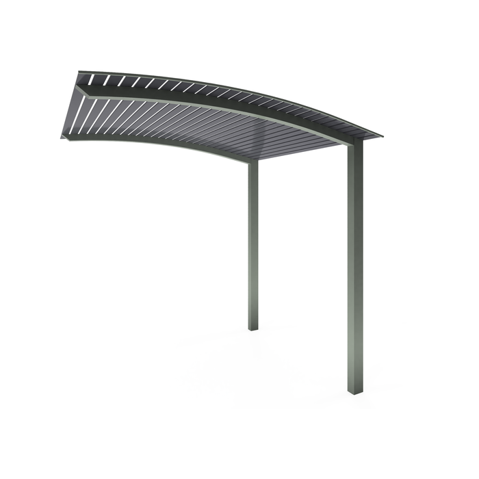 Exterior Life 5.0m Miami Curved Woodland Grey/Monument Pergola