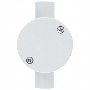 DETA 20mm Grey PVC Conduit 2 Way Left Hand Junction Box - Single Pack