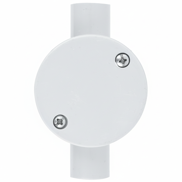 DETA 20mm Grey PVC Conduit 2 Way Left Hand Junction Box - Single Pack