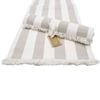 LVD Stonewashed Chambray Cotton Table Runner 40x180cm Natural Stripes