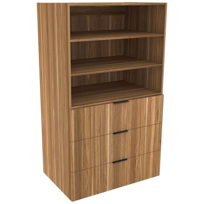 Lugna 1536 x 900 x 580mm Cove Ready to Assemble Robe Insert 2 Shelf 3 Drawer Unit