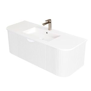 CIBO 1200mm White Ripple Luxe Vanity With Ceramic Top & Integrated Basin