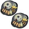 SOGA 2 Pack Round 2-in-1 Electric BBQ Grills with Built-In Hot Pots