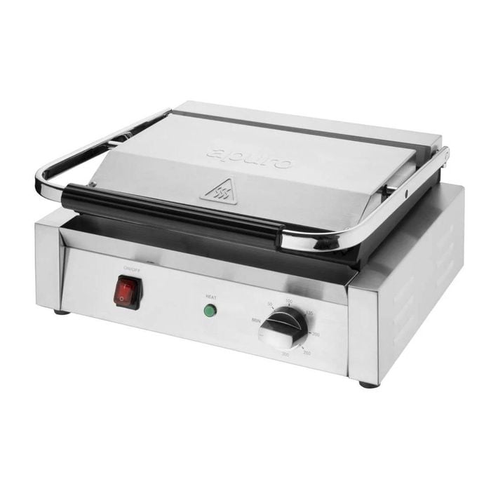 Apuro Bistro Large Ribbed Contact Grill - Cu602-a