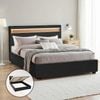 Artiss Bed Frame Double Size LED Gas Lift Black COLE