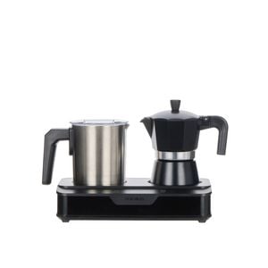 Leaf & Bean Electric Espresso Maker With Milk Frother & Warmer 1100w  Black 31x14.5x18cm