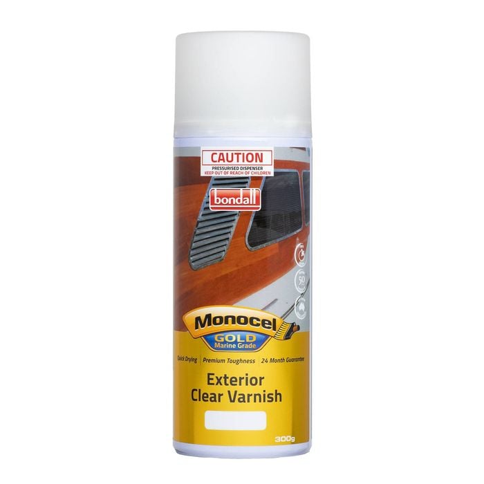 Bondall Monocel 300g Clear Gloss Gold Marine Grade Timber Varnish Aerosol