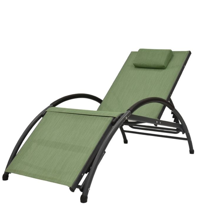 Vivere Dockside Phifer & Aluminum Sun Lounger - Olive Grove