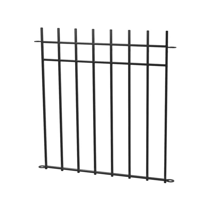 Peak 860mm Black Steel No-Dig Fencing Manchester Fence Panel