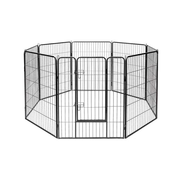 Costway 8-Panel Dog Fence Metal Folding Pet Enclosure 120cm