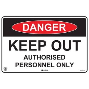 Pinnacle 300 x 200mm Metal Danger Keep Out Authorised Personnel Only Sign