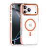 For Apple iPhone 18 Pro Max /17 Pro Max Magsafe Magnetic Back Case Shockproof Protective Clear Cover (Orenge)
