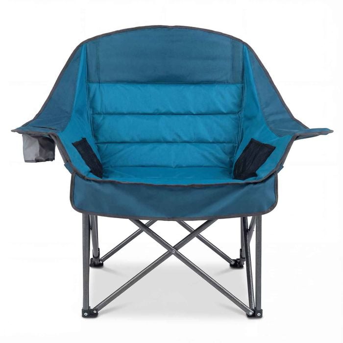 Costway Folding Camping Moon Chair Armchair Seat Beach Fishing Blue