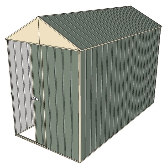 Build-a-Shed 1.5 x 3.0 x 2.3m Front Gable Single Sliding End Door Shed - Green