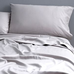 Park Avenue 500TC Queen Bed Natural Cotton Fitted/Flat Sheet/Pillowcases Silver