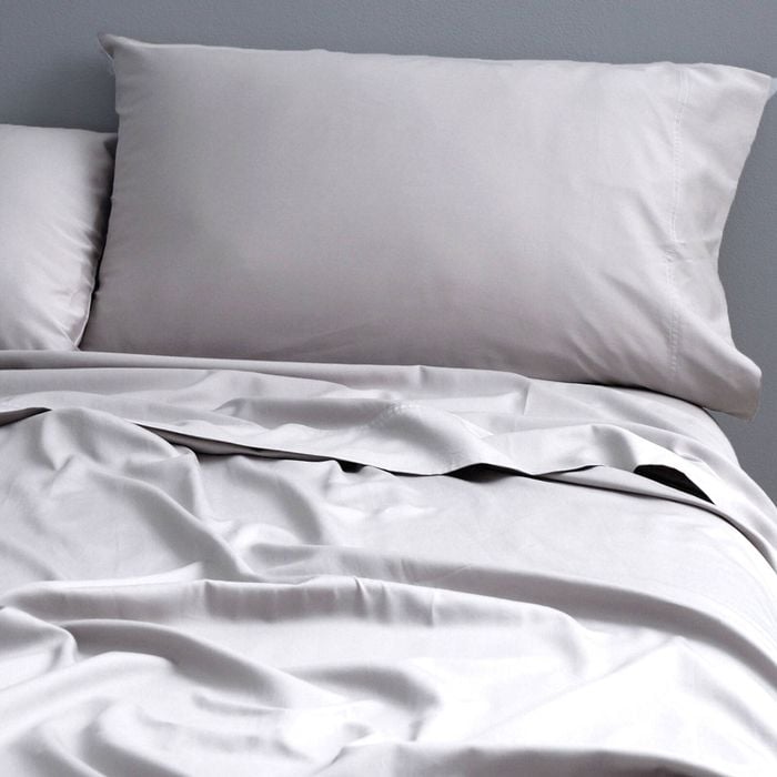 Park Avenue 500TC Queen Bed Natural Cotton Fitted/Flat Sheet/Pillowcases Silver