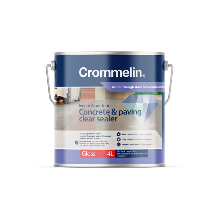 Crommelin 4L DiamondTough Concrete And Paving Clear Sealer Gloss