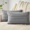 Gioia Casa Faux Fur Cushion Covers - Grey, 50cm x 30cm (Pack of 2)