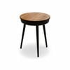 P&P Walnut Bluetooth Speaker End Table With LED Light And 360° Full Sound