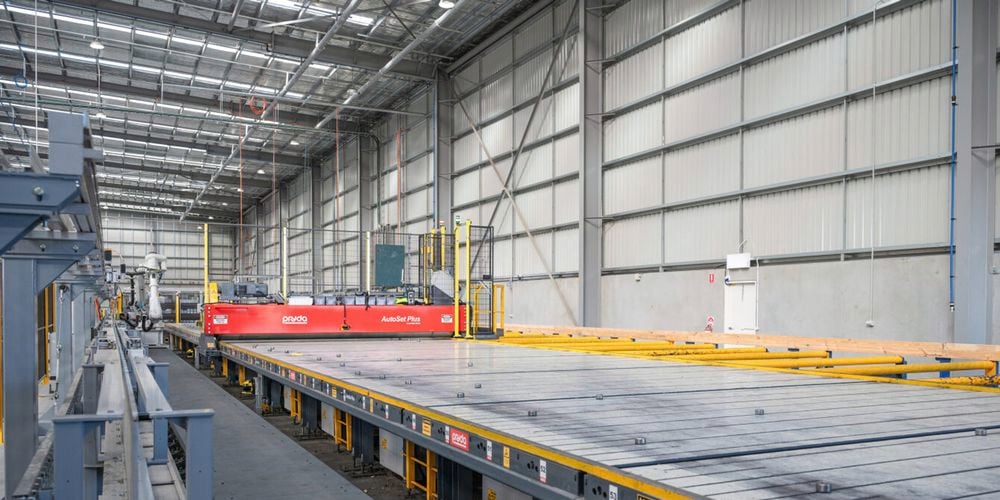 inside a building with machinery for a frame and truss plant