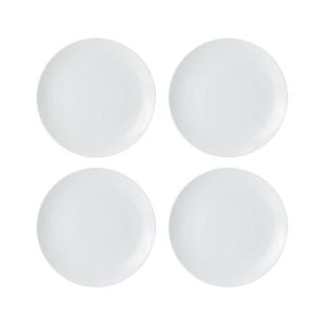 4pc Mikasa Chalk Kitchen Porcelain Side Plate Set, 21cm, White